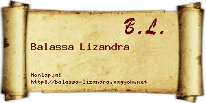 Balassa Lizandra névjegykártya